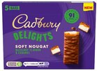 Cadbury Delights Soft Nougat Hazelnut Flavour &amp; Caramel Bars 5 pack - (UK)