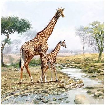 Giraffes Napkin Set 33 x 33 cm