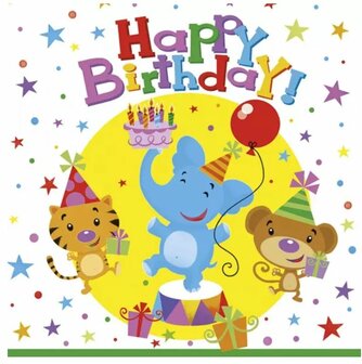 Happy Birthday Circus Napkin 33 x 33 cm