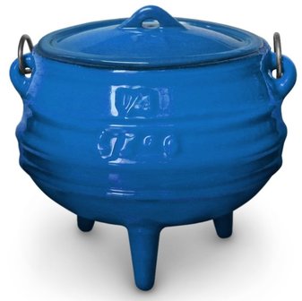 LK&#039;s Pot 3-Leg #1/4 (0.75)  (Cast Iron) (Blue Enamel)