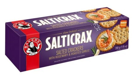 Bakers Salticrax Salted Crackers -Rosemary &amp; Garlic