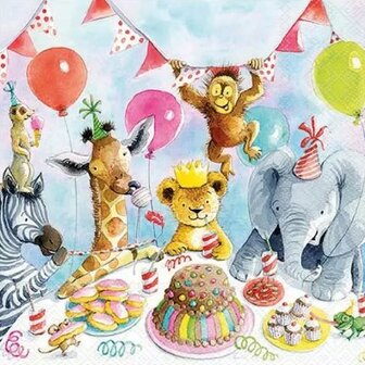 Party Animals Napkin Set 33 x 33 cm