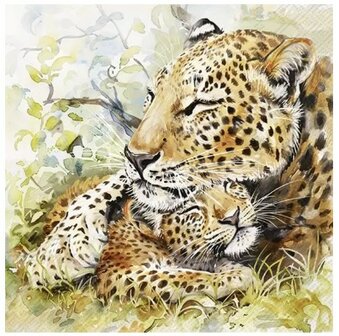 Leopard Family Napkin Set 33 x 33 cm