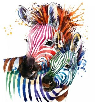 Rainbow Zebras Napkin Set 33 x 33 cm