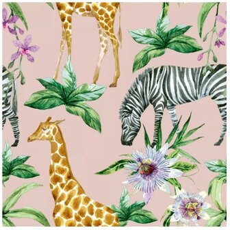 Zebras &amp; Girafes Napkin Set 33 x 33 cm
