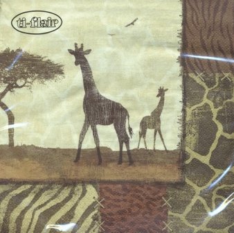 Giraffe Collage Napkin Set 33 x 33 cm