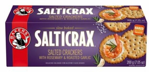 Bakers Salticrax Salted Crackers -Rosemary & Garlic