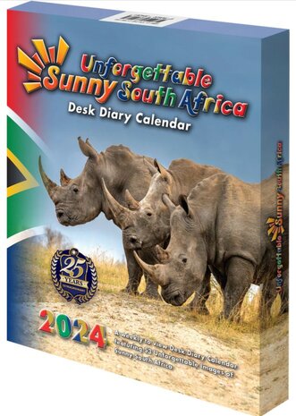 Desk Diary Calendar 2024 - Unforgettable Sunny South Africa