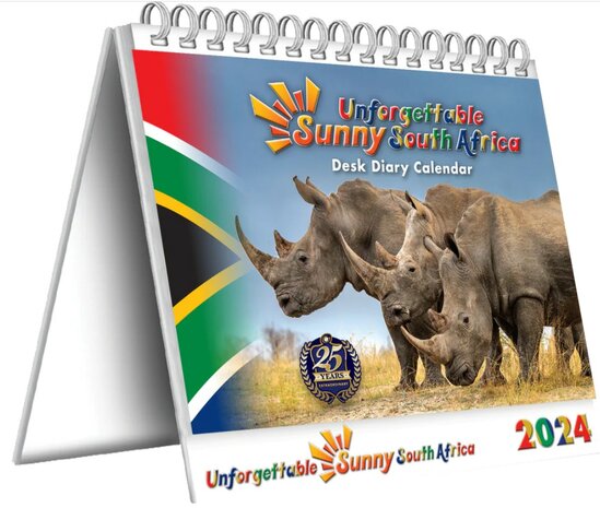 Desk Diary Calendar 2024 - Unforgettable Sunny South Africa