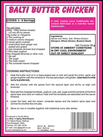 Nice n Spicy - Balti Butter Chicken