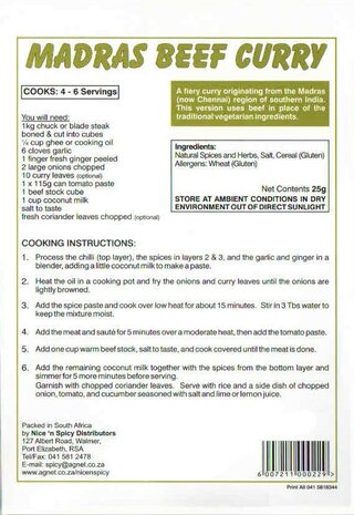 Nice n Spicy - Madras Beef Curry