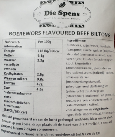 Boerewors Biltong
